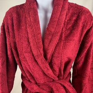 NWOT Turkish Cotton Long Length Bathrobe RED